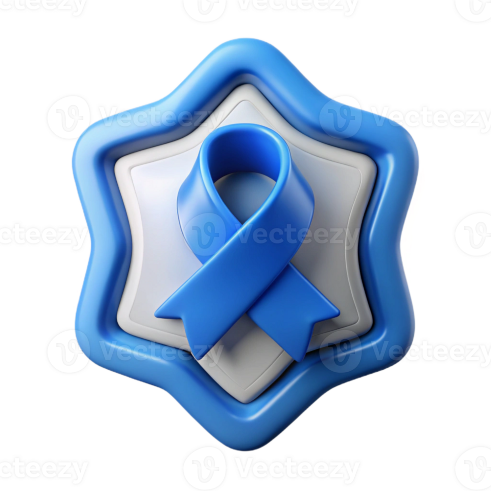 beautiful rustic Cybersecurity Awareness Month Icon Blue Ribbon Isolated professional png
