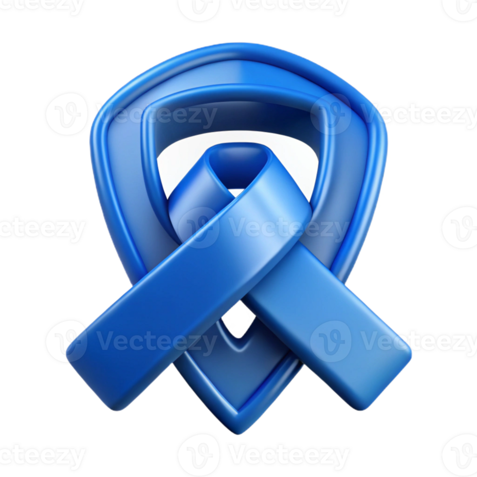 elegant rustic Cybersecurity Awareness Ribbon Blue Symbolic Isolated high quality png