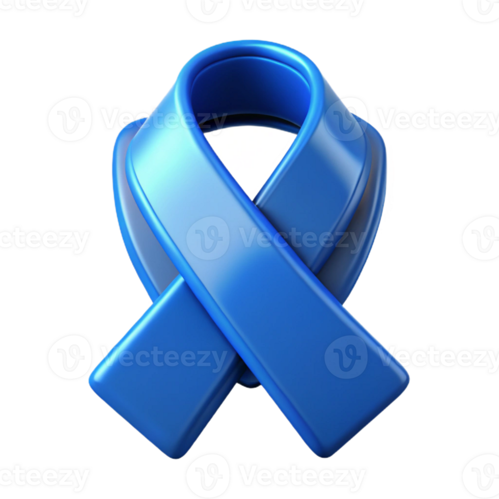 dramatic traditional Cybersecurity Awareness Ribbon with Blue Color Isolated high quality png