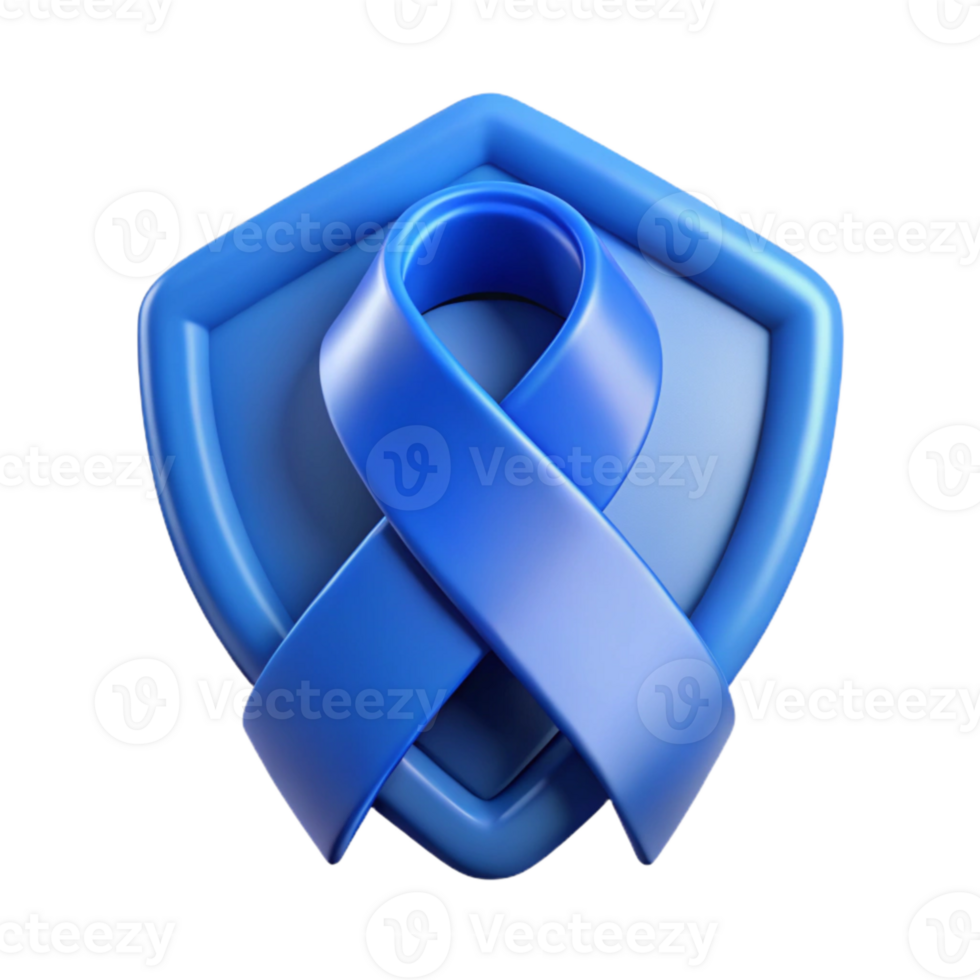 magnificent minimalist Cybersecurity Awareness Ribbon Blue Symbolic Isolated high resolution png