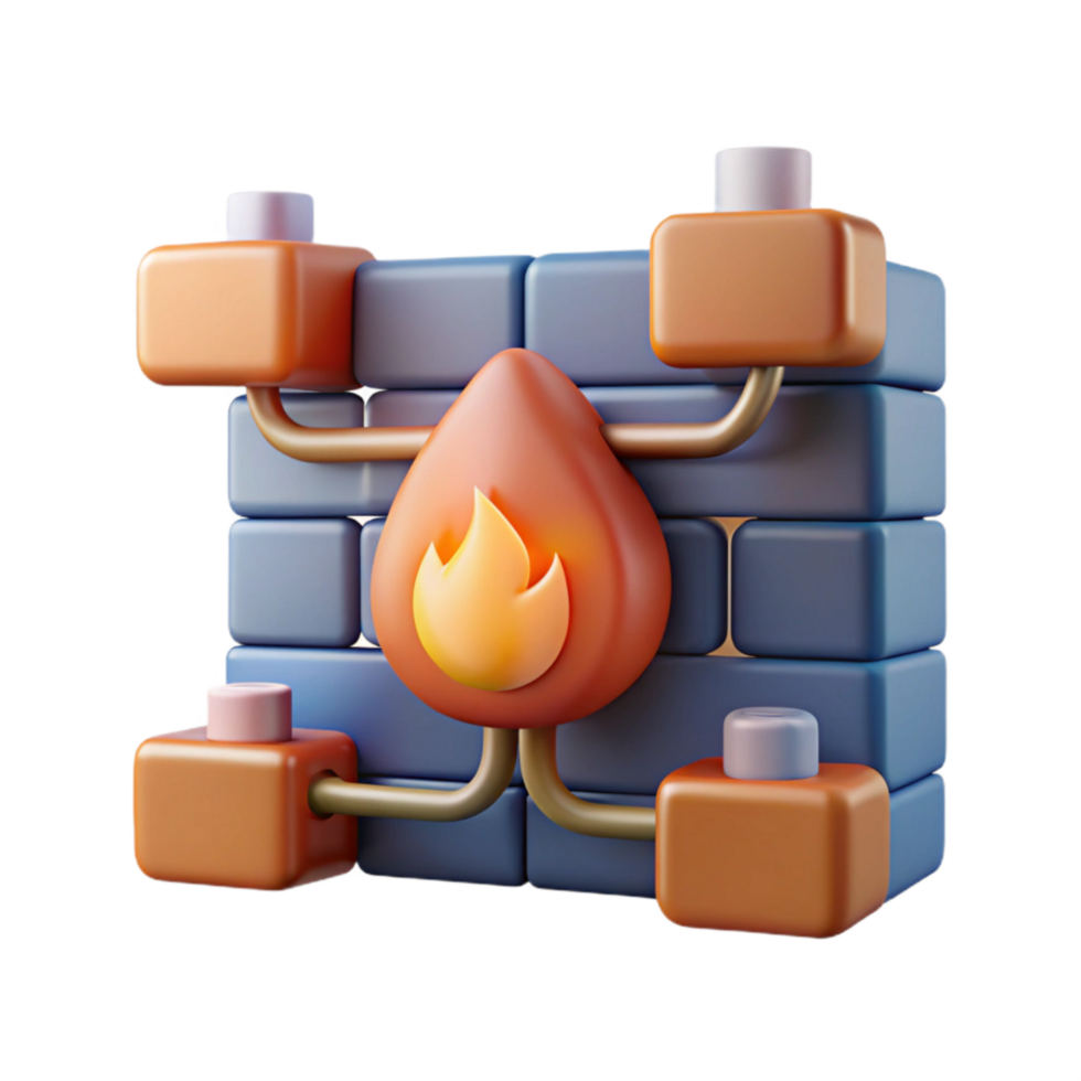 vibrant modern Cybersecurity Firewall with Data Flow Visualization Cutout 4K png
