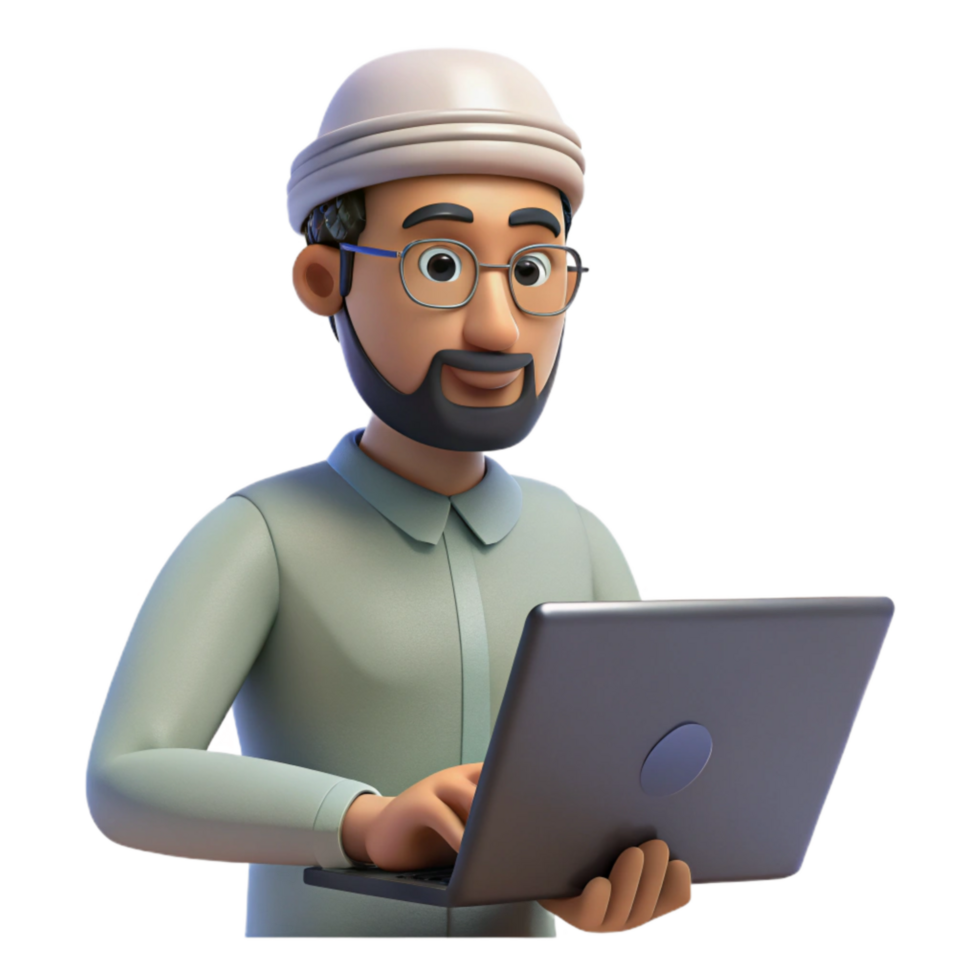 magnificent minimalist Cybersecurity Expert Working on Laptop Isolated on White original png