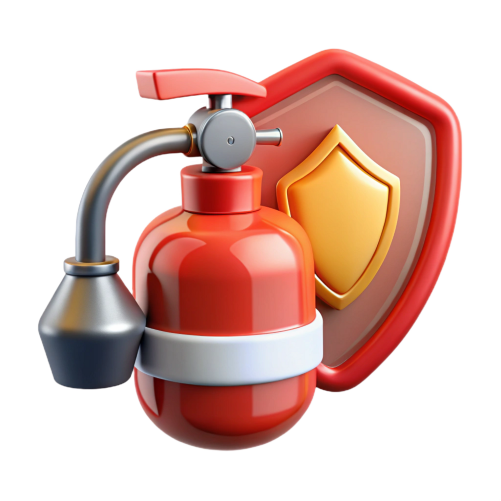 wonderful traditional Cybersecurity Incident Management Icon Red Fire Extinguisher Transparent Background original png
