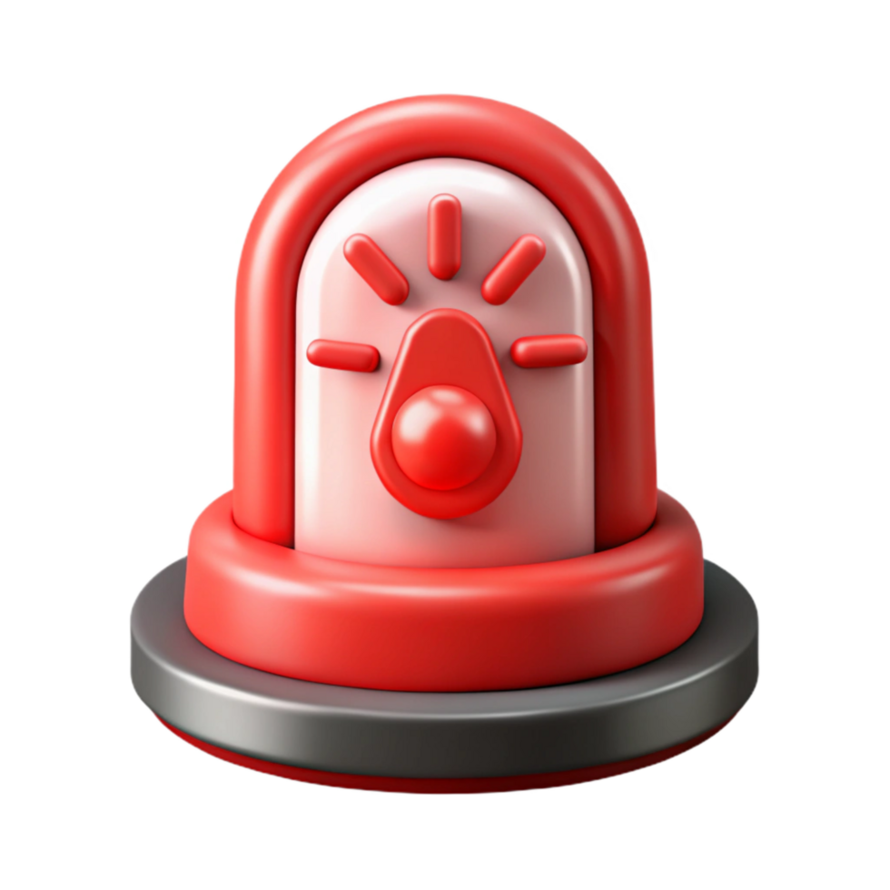 dramatic rustic Cybersecurity Incident Response Icon Red Siren Isolated professional png