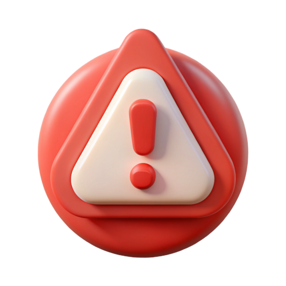 elegant traditional Cybersecurity Risk Assessment Icon Red Warning Sign Transparent Background 4K png