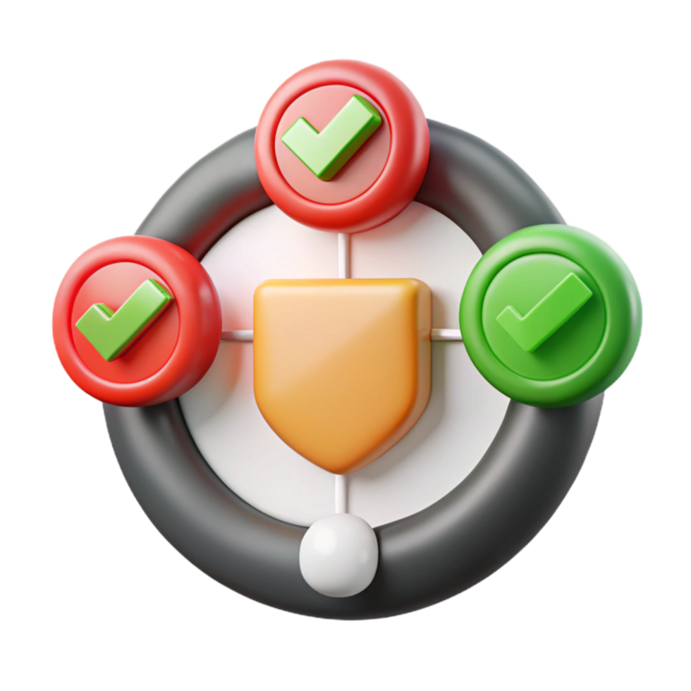 dramatic modern Cybersecurity Risk Assessment Chart with Red and Green Zones Cutout detailed png