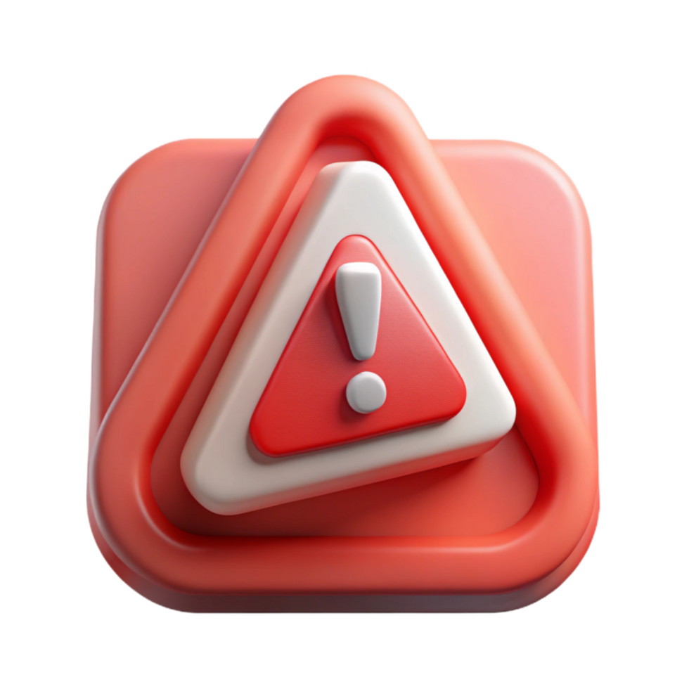 serene artistic Cybersecurity Risk Assessment Icon Red Warning Sign Transparent Background detailed png