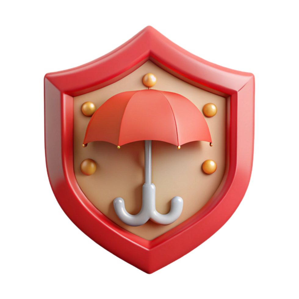 elegant abstract Cybersecurity Risk Management Icon Red Umbrella Cutout original png
