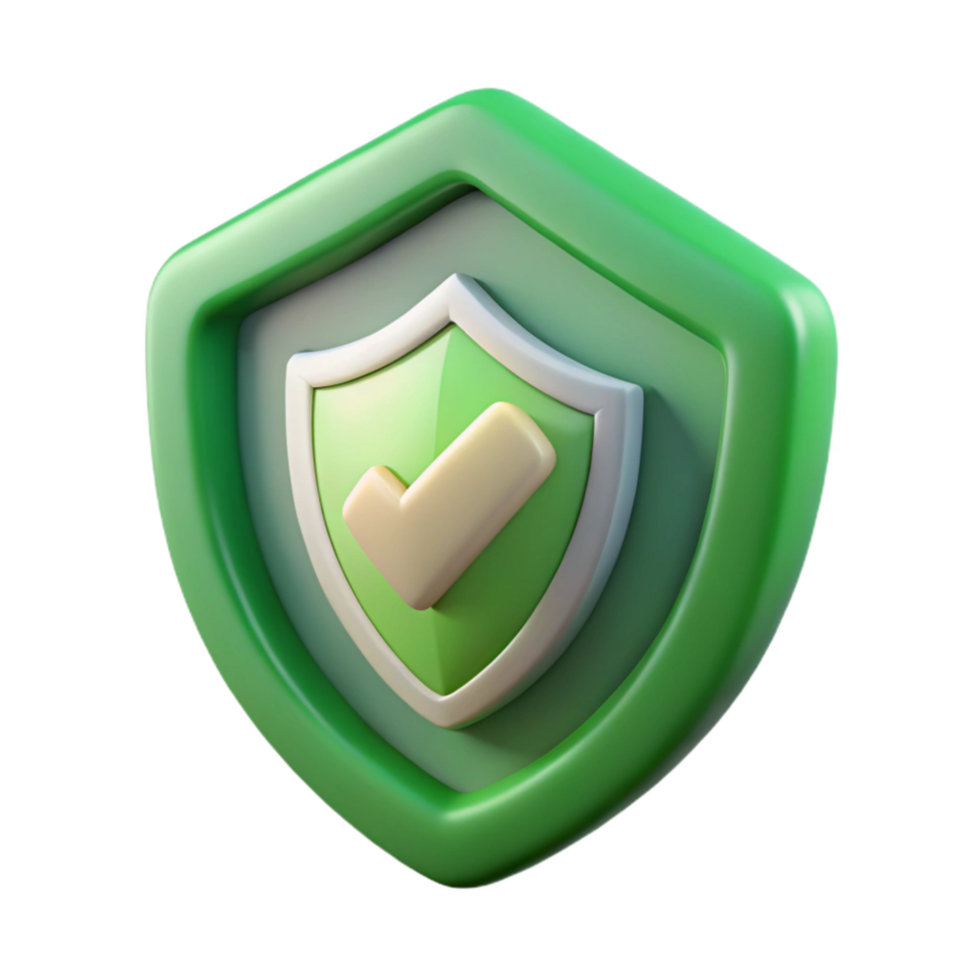 vibrant modern Cybersecurity Risk Mitigation Icon Green Shield Transparent Background high resolution png