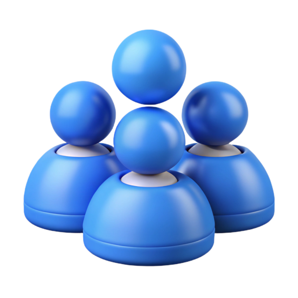 elegant traditional Cybersecurity Team Collaboration Icon Blue People Transparent Background exclusive png
