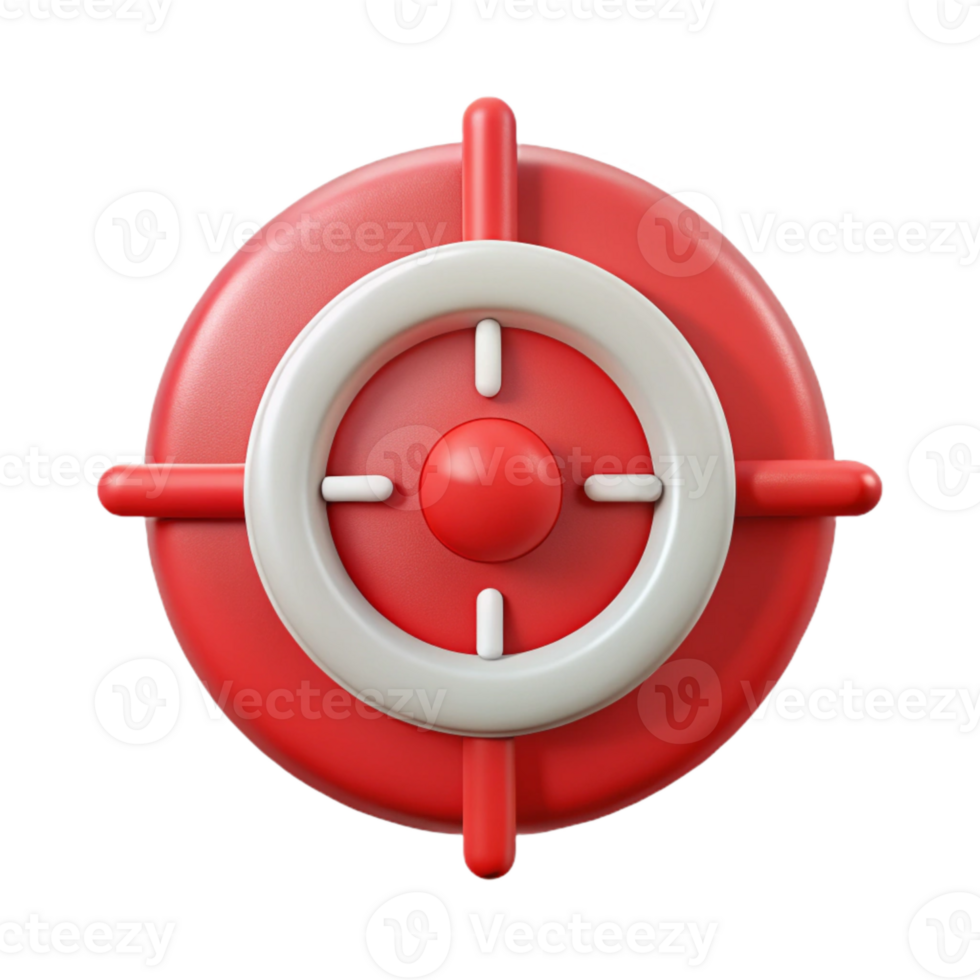 magnificent minimalist Cybersecurity Threat Hunting Icon Red Target Transparent Background detailed png