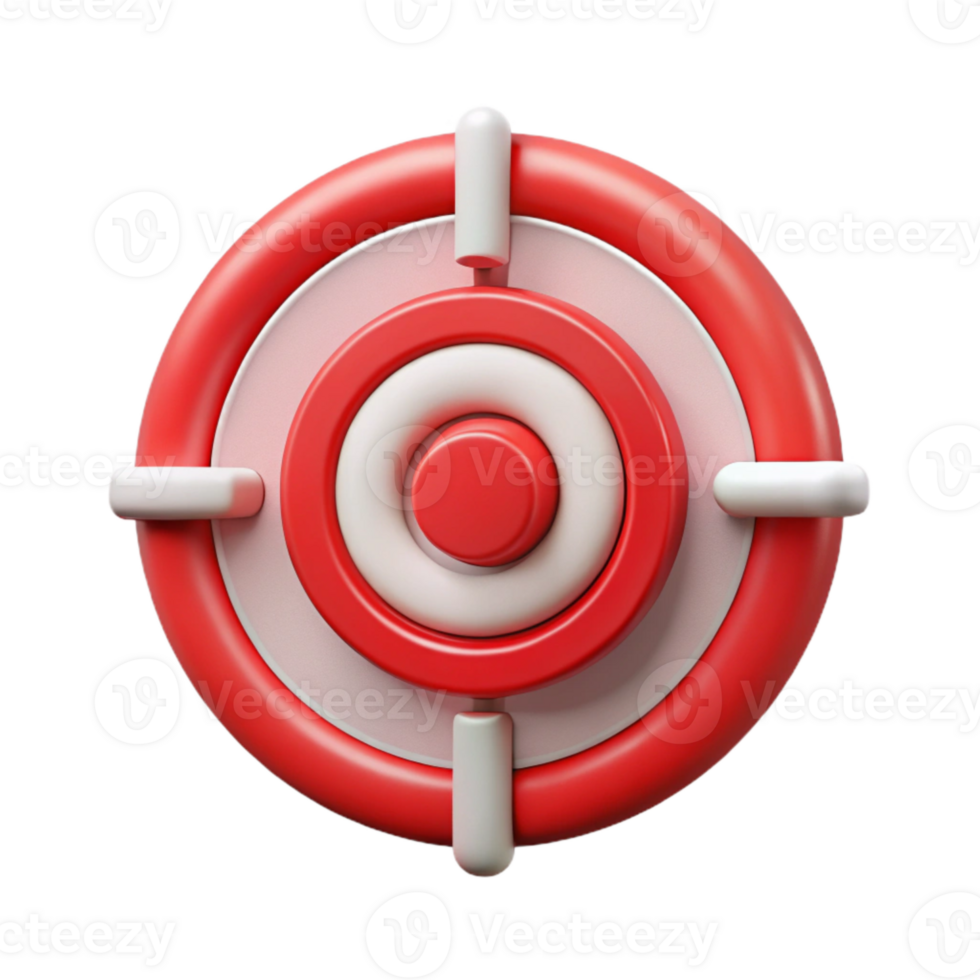 vibrant contemporary Cybersecurity Threat Hunting Icon Red Target Transparent Background 4K png