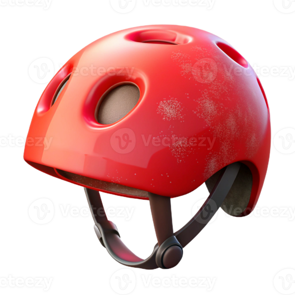 elegant classic Cycling Helmet Red with Transparent Background detailed png