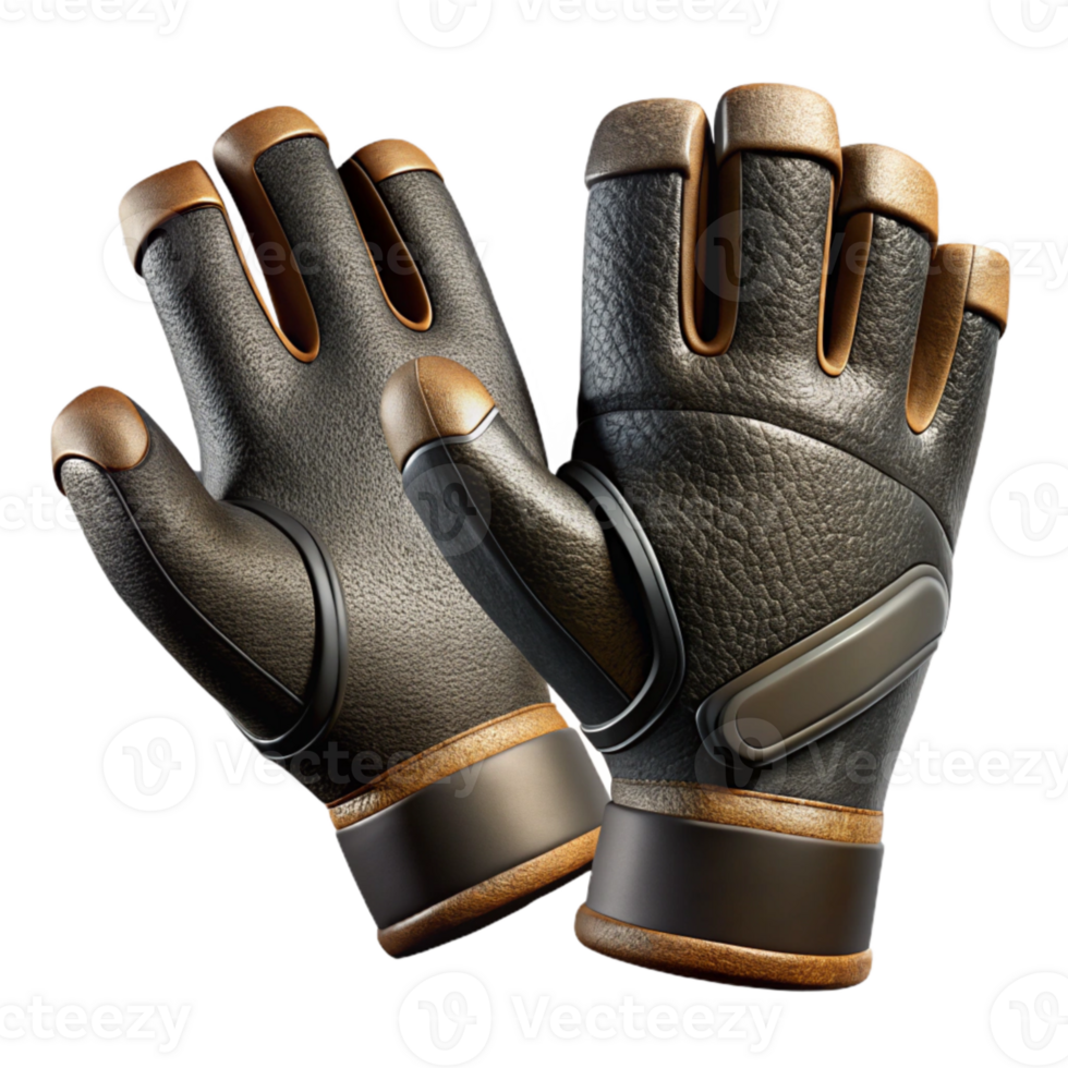 stunning abstract Cycling Gloves Black Color Isolated professional png