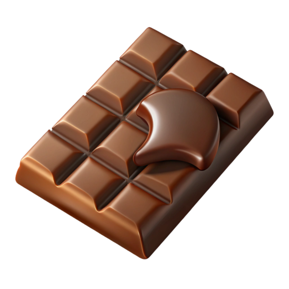 impressive vintage Dark Chocolate Bar Cutout with Bite Mark 4K png