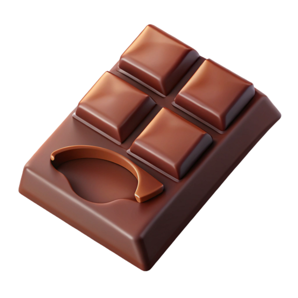 wonderful modern Dark Chocolate Bar Cutout with Bite Mark original png