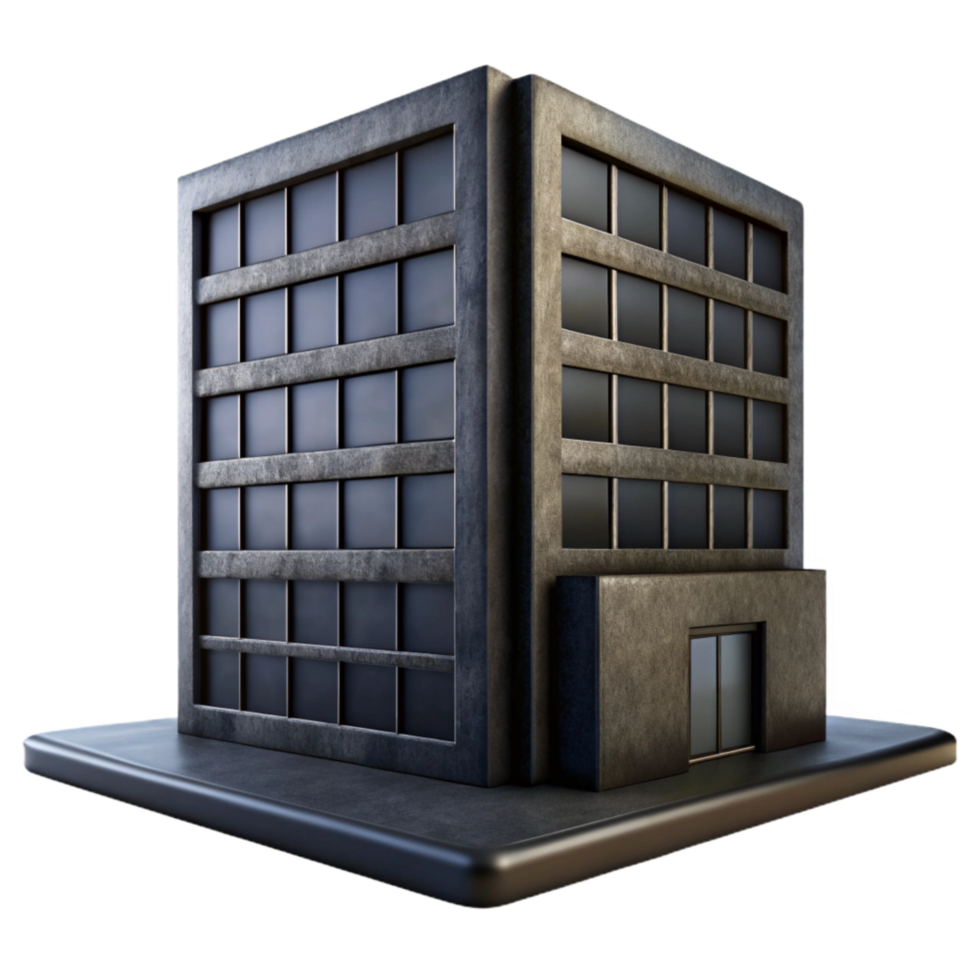 extraordinary creative Dark Office Building Silhouette Cutout Element professional png