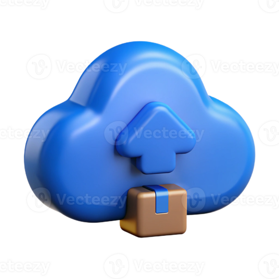 impressive contemporary Data Backup Icon Blue Cloud Transparent Background professional png