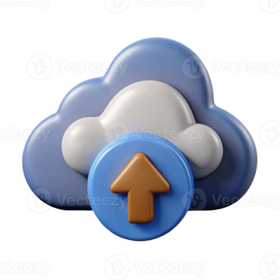wonderful abstract Data Backup Icon with Cloud Upload Arrow Cutout authentic png