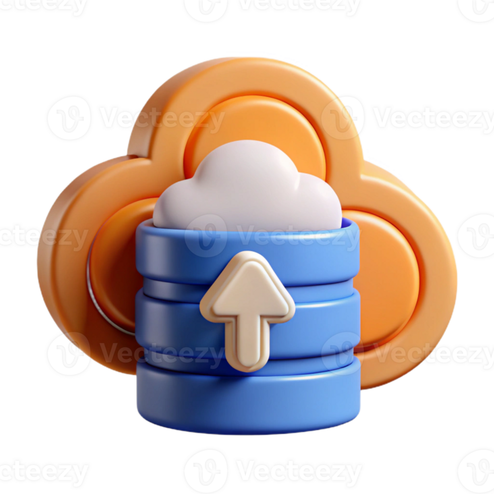 dramatic artistic Data Backup Icon with Cloud Upload Arrow Cutout authentic png