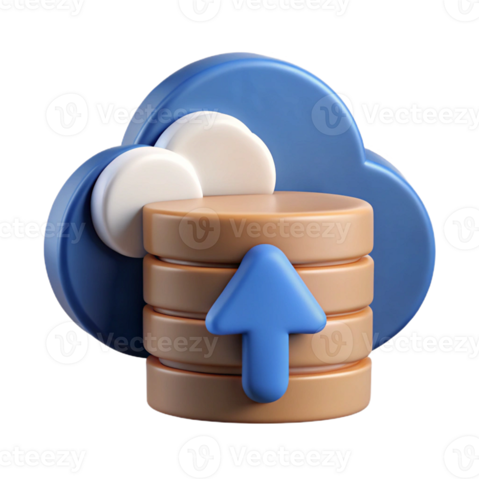 serene creative Data Backup to Cloud Icon with Up Arrow Transparent Background exclusive png
