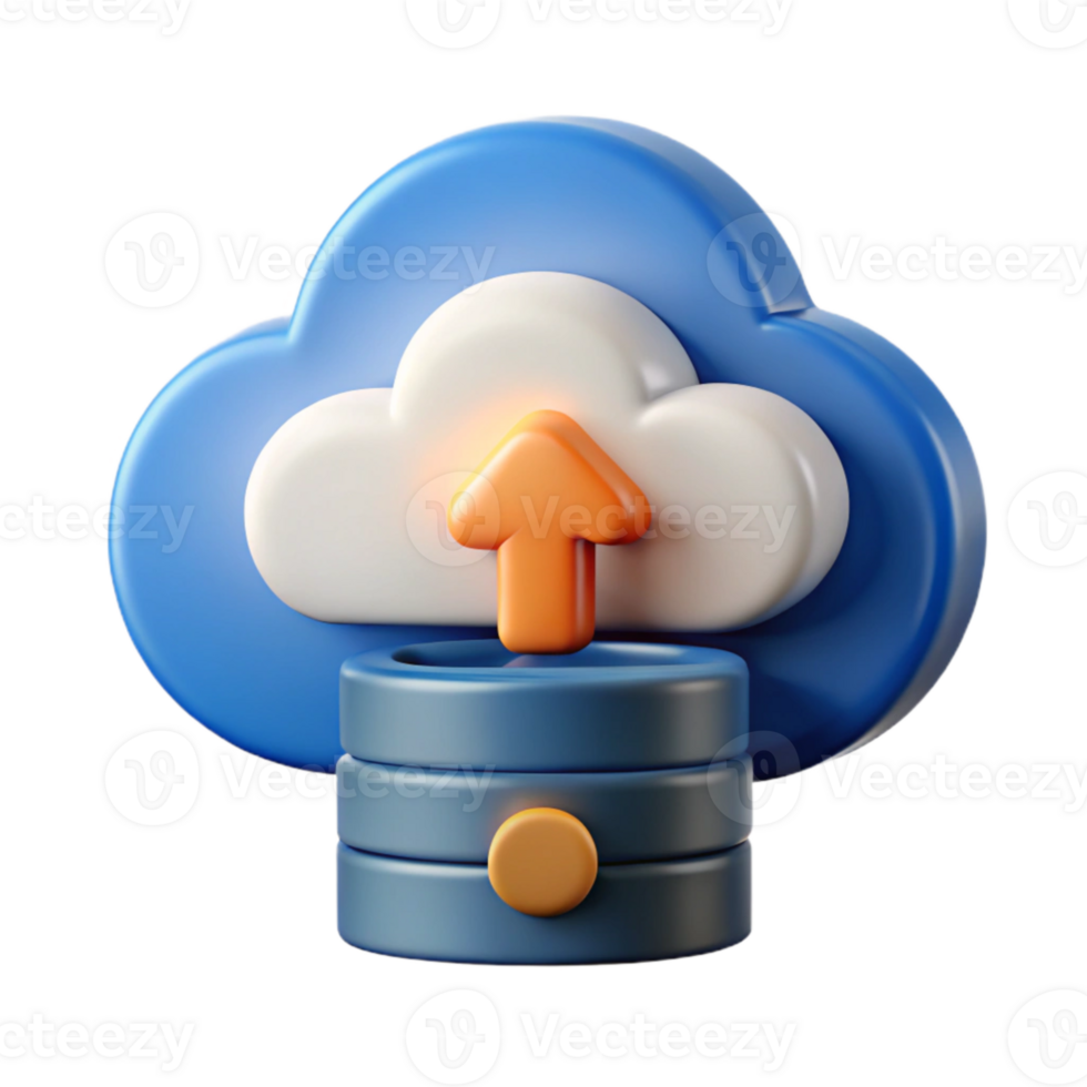 elegant classic Data Backup to Cloud Icon with Up Arrow Transparent Background original png