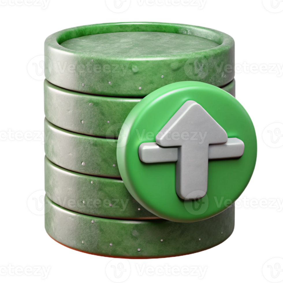 wonderful rustic Data Backup Icon Green Arrow Isolated detailed png