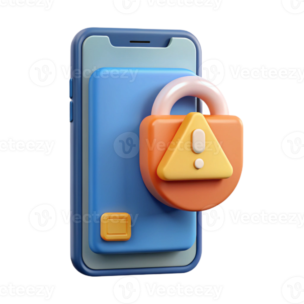 serene minimalist Data Breach Alert Notification on Smartphone Screen Cutout Isolated exclusive png