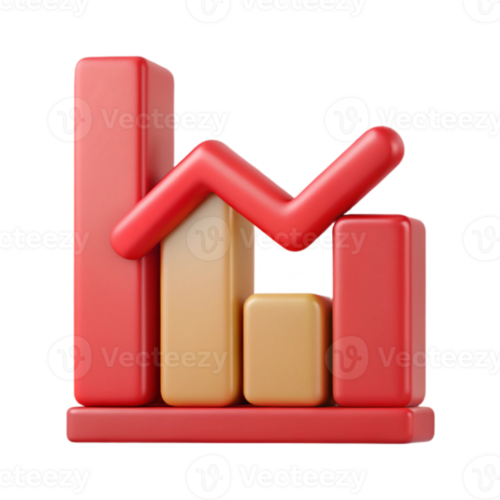 magnificent creative Data Breach Graph with Red Downward Trend Transparent Background high quality png