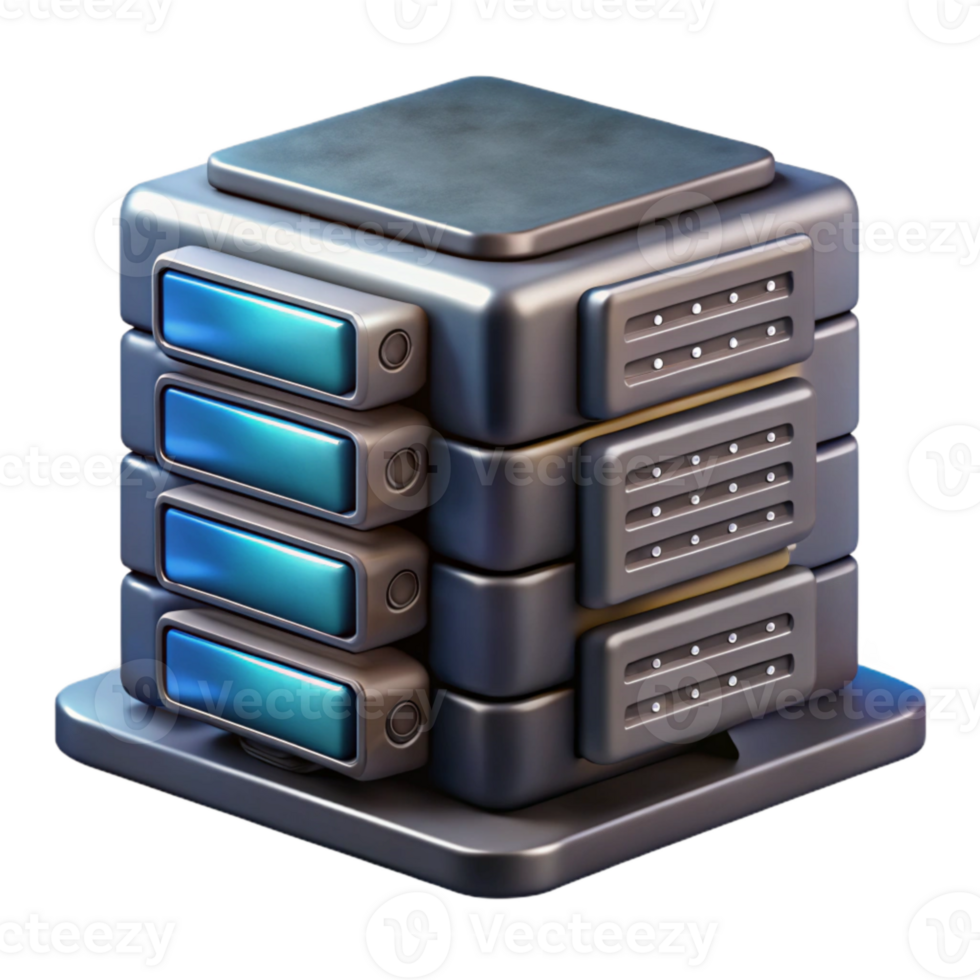 elegant abstract Data Center Server Rack Dark Background Isolated genuine png