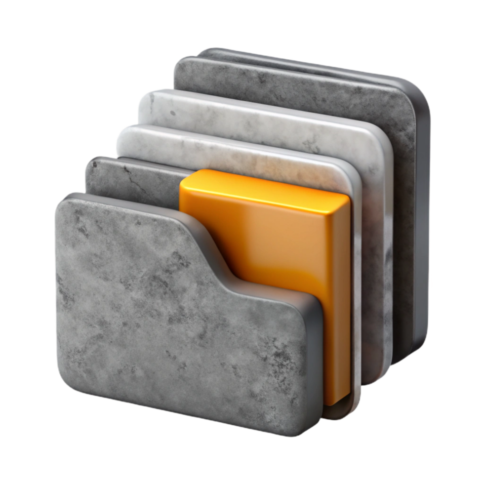 elegant modern Data Classification Icon Gray Folders Transparent Background exclusive png