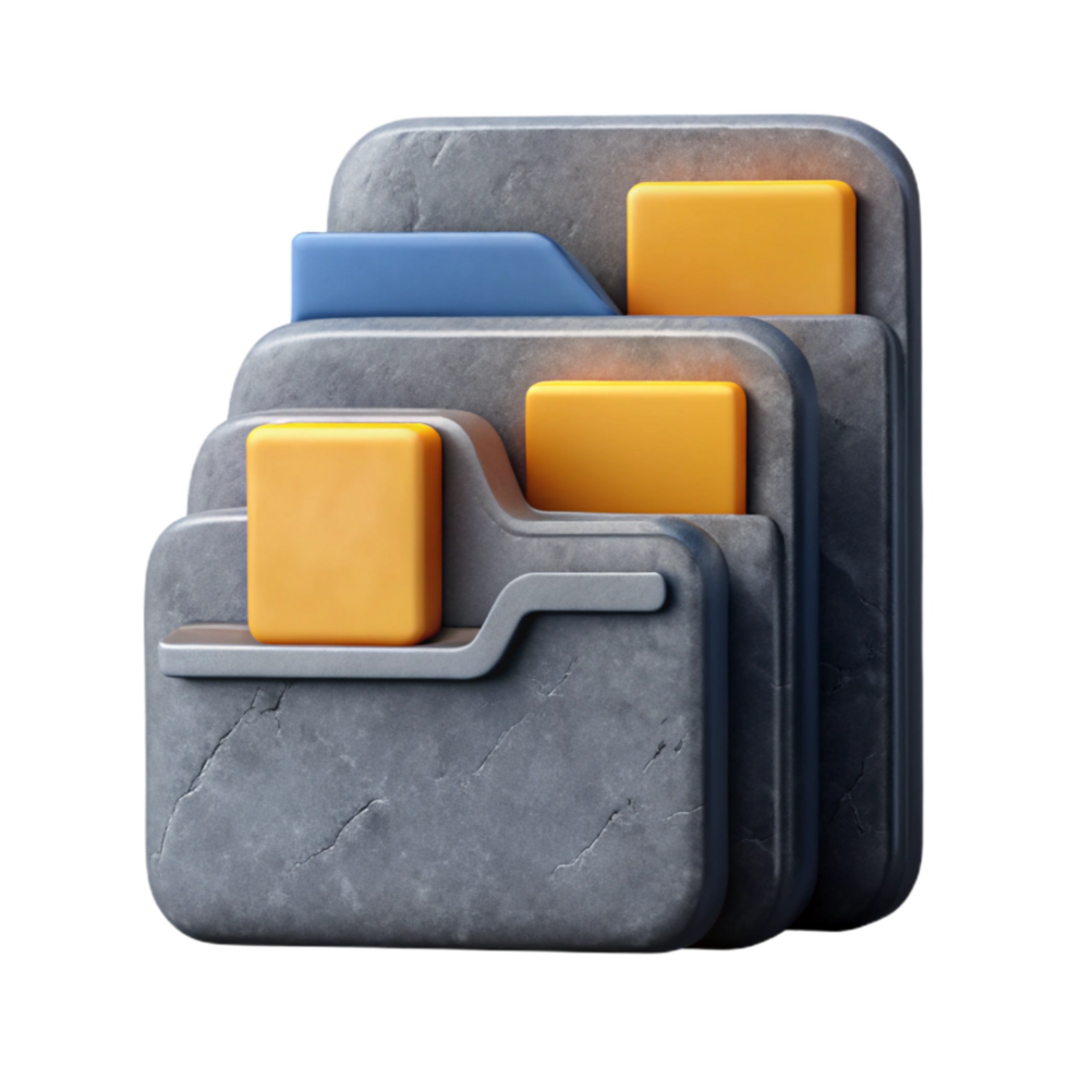 wonderful vintage Data Classification Icon Gray Folders Transparent Background original png