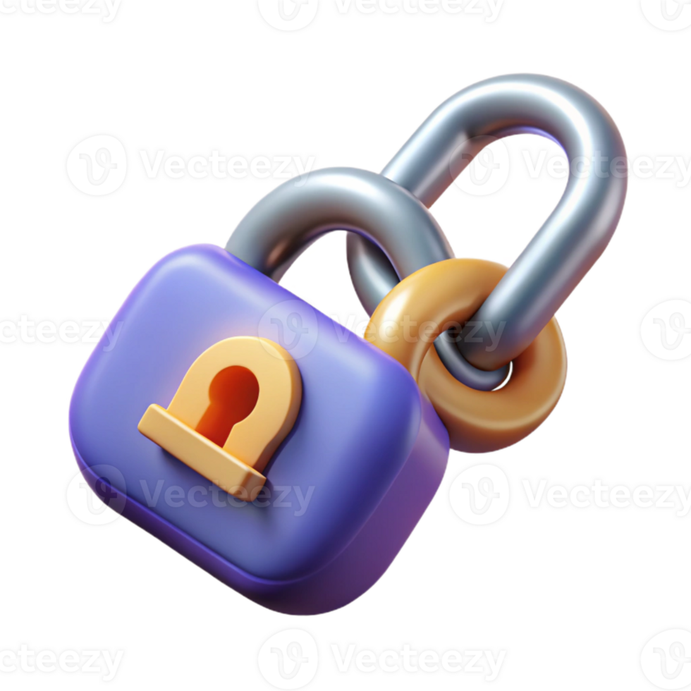 magnificent minimalist Data Encryption Key with Chain Cutout Security Element professional png