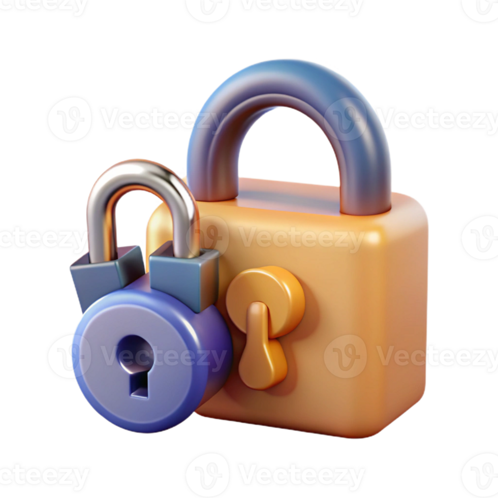 vibrant rustic Data Encryption Key with Chain Cutout Security Element high resolution png