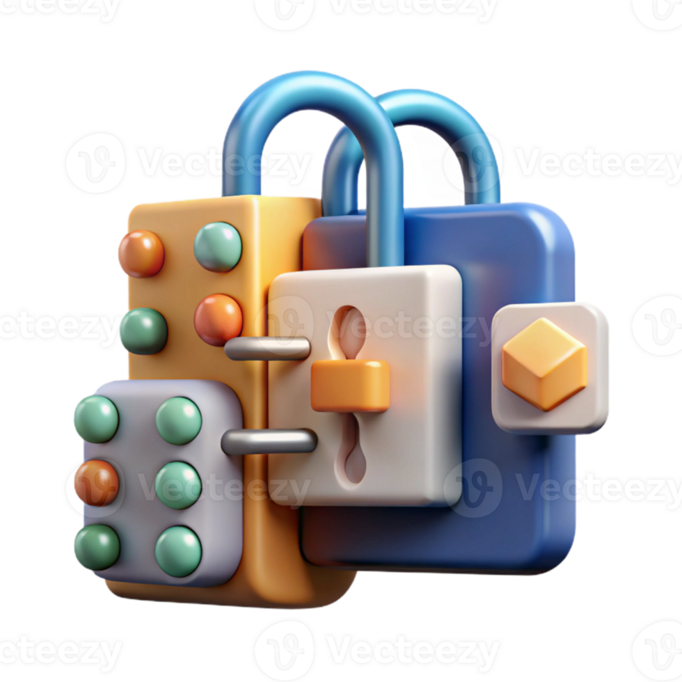 serene abstract Data Encryption Process Visualization Isolated Element exclusive png