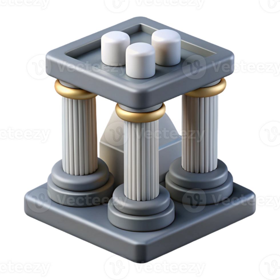 elegant abstract Data Governance Framework Icon Gray Pillars Isolated professional png