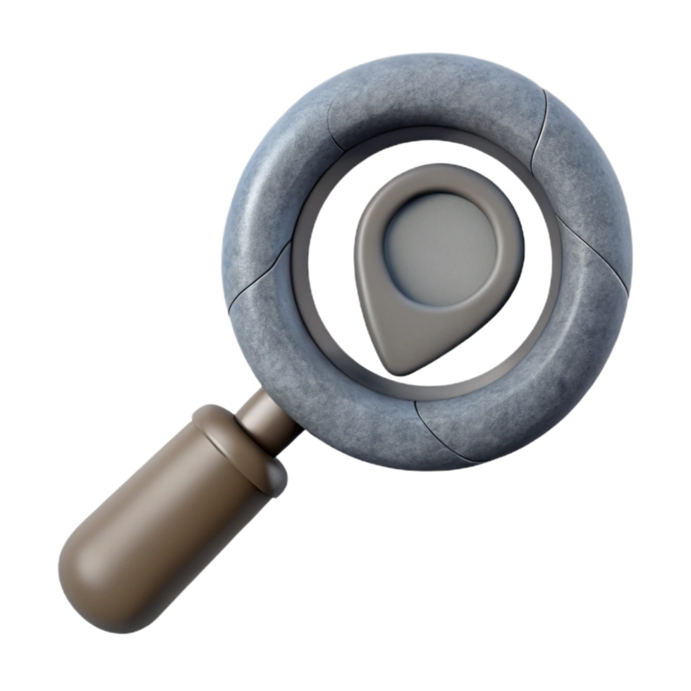 vibrant classic Data Integrity Monitoring Icon Gray Magnifying Glass Cutout premium png