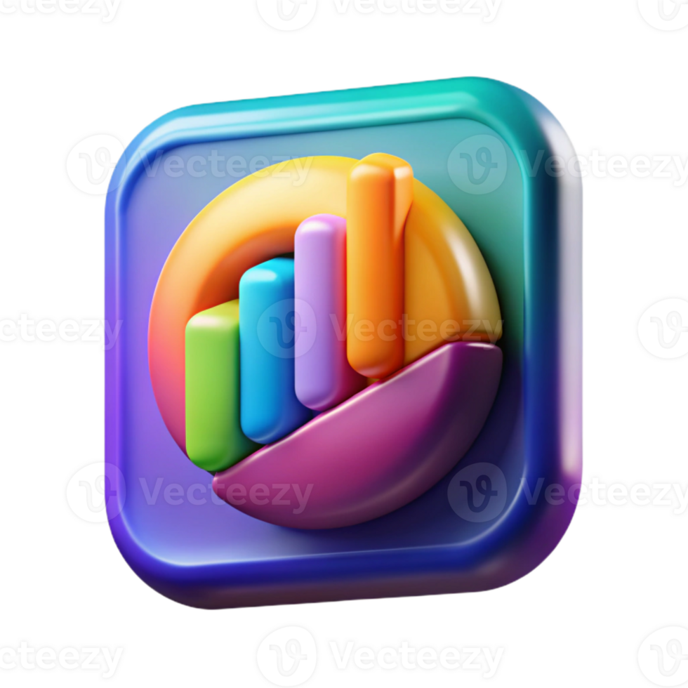 elegant rustic Data Visualization Techniques Icon Colorful Gradient Isolated genuine png