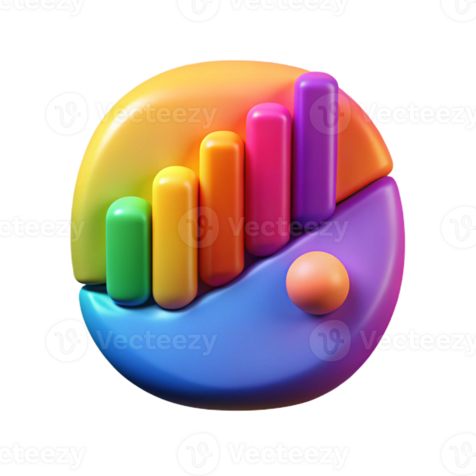serene minimalist Data Visualization Techniques Icon Colorful Gradient Isolated detailed png