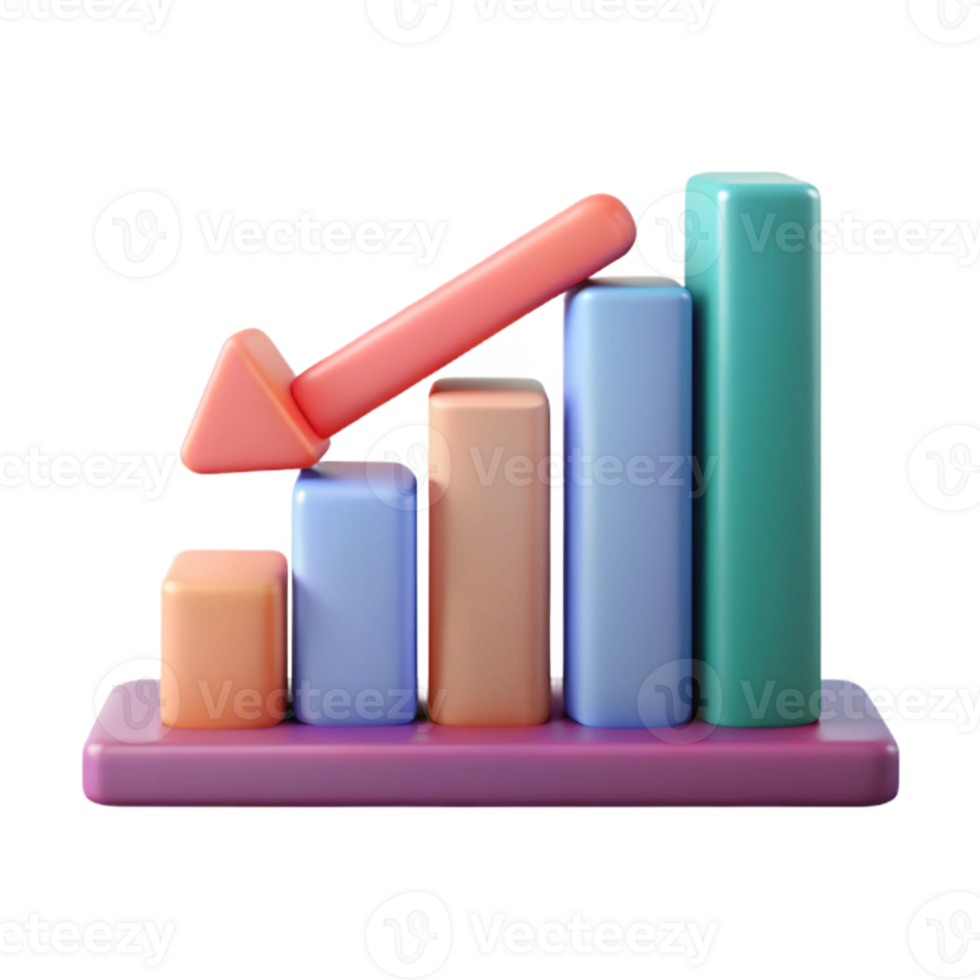 beautiful creative D Bar Graph Showing Growth in Social Media Engagement Transparent premium png