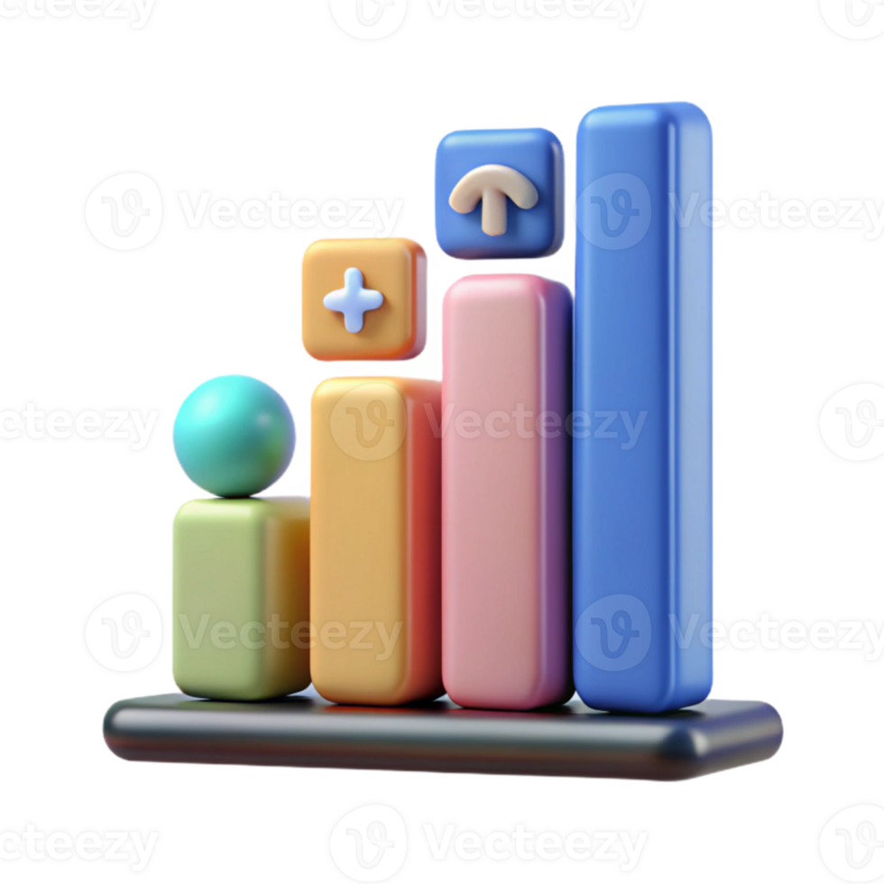 magnificent creative D Bar Graph Showing Growth in Social Media Engagement Transparent high quality png