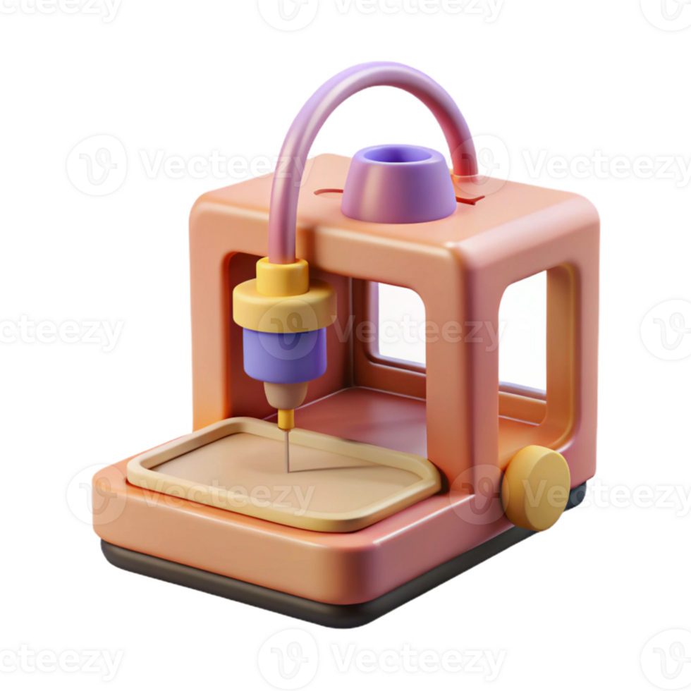 elegant classic D Bioprinting Machine with Extruder Nozzle Isolated authentic png