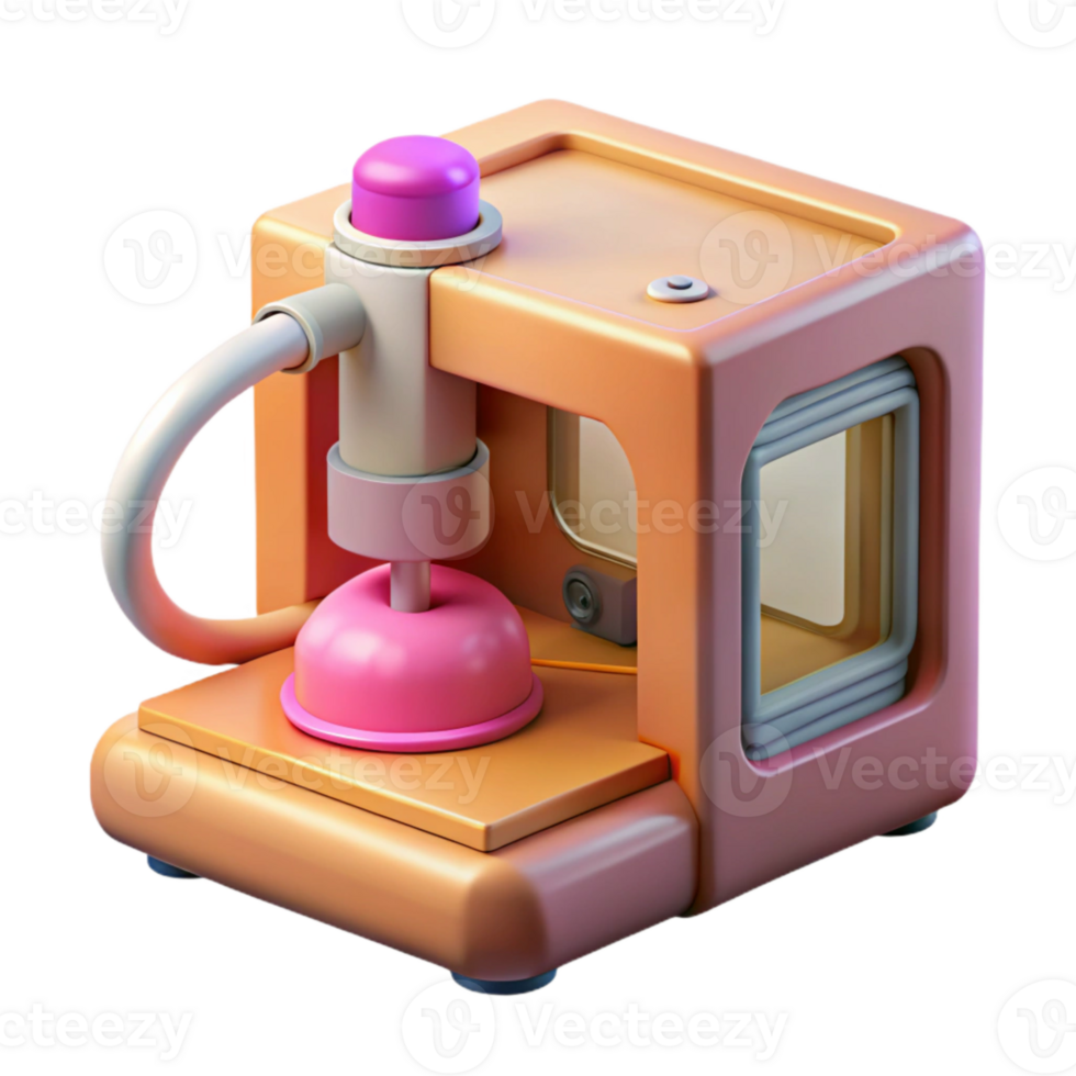 dramatic vintage D Bioprinting Machine with Extruder Nozzle Isolated high quality png