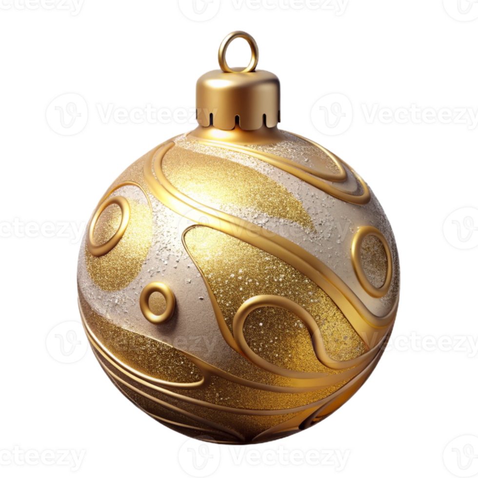 elegant abstract Decorated Christmas Ornament Glittering Gold Transparent high quality png