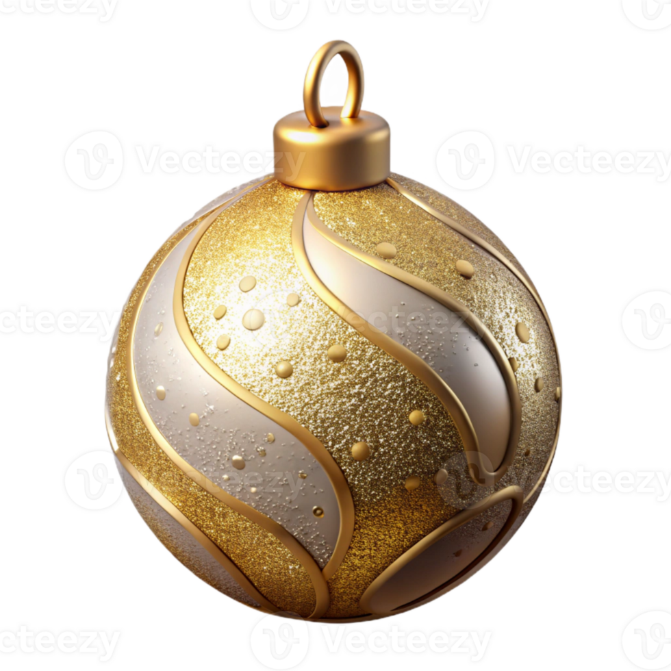 magnificent artistic Decorated Christmas Ornament Glittering Gold Transparent genuine png
