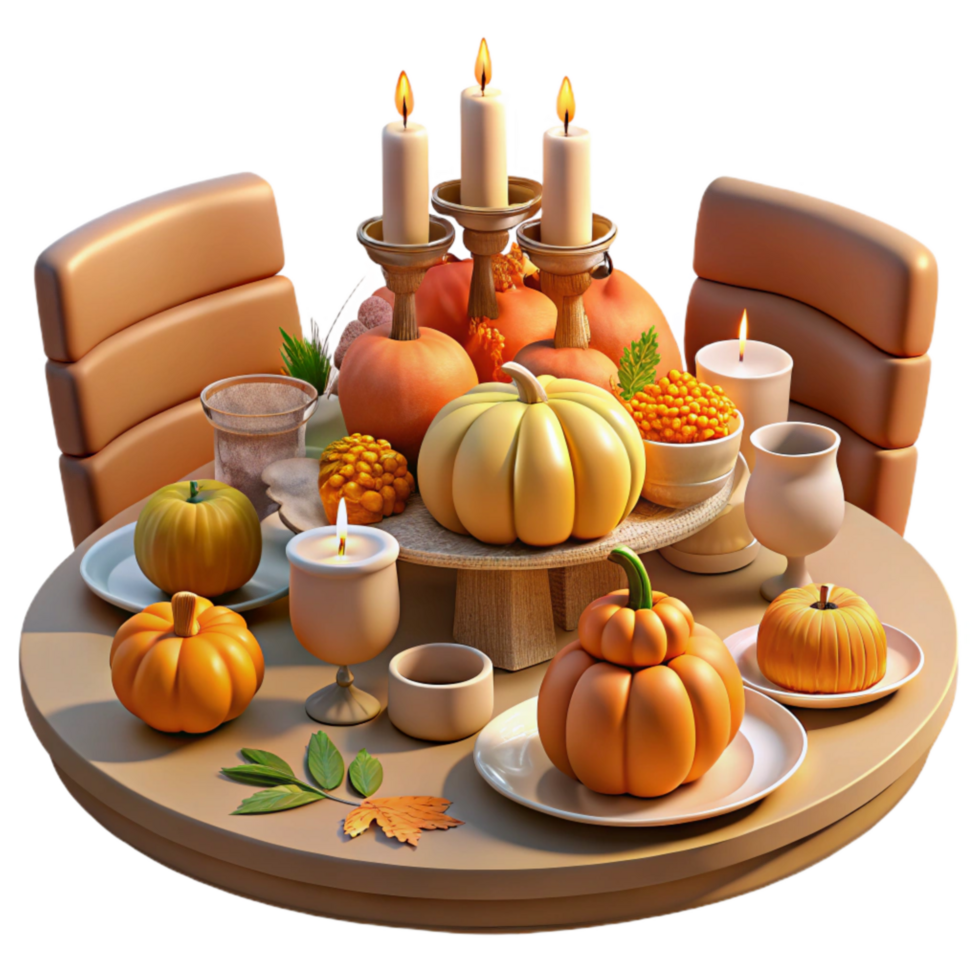 beautiful abstract Decorated Thanksgiving Table Autumn Harvest Cutout high quality png