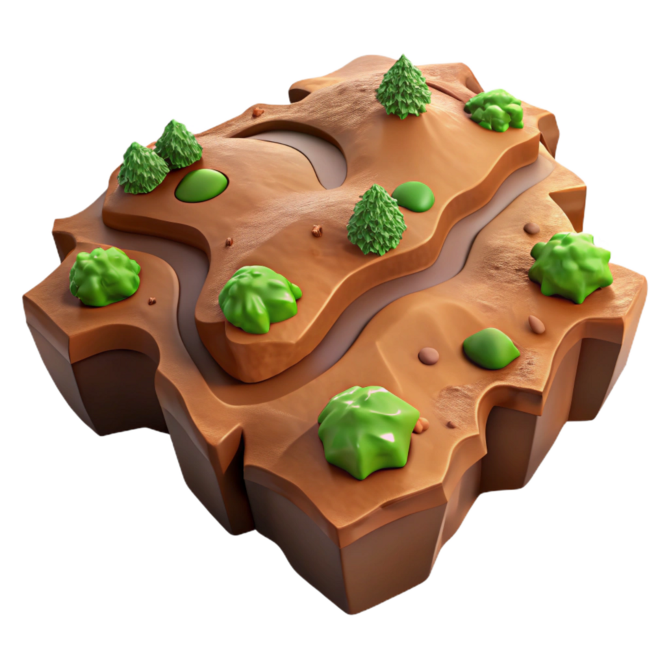 extraordinary minimalist Deforestation Aerial View Brown Cutout professional png