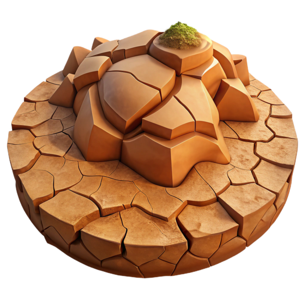 elegant artistic Desert Landscape Cracked Earth Cutout premium png