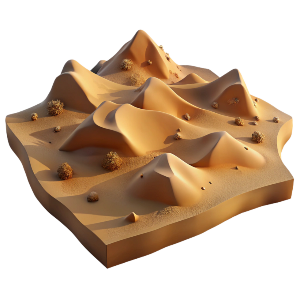 stunning traditional Desert Landscape Isolated with Sand Dunes high quality png