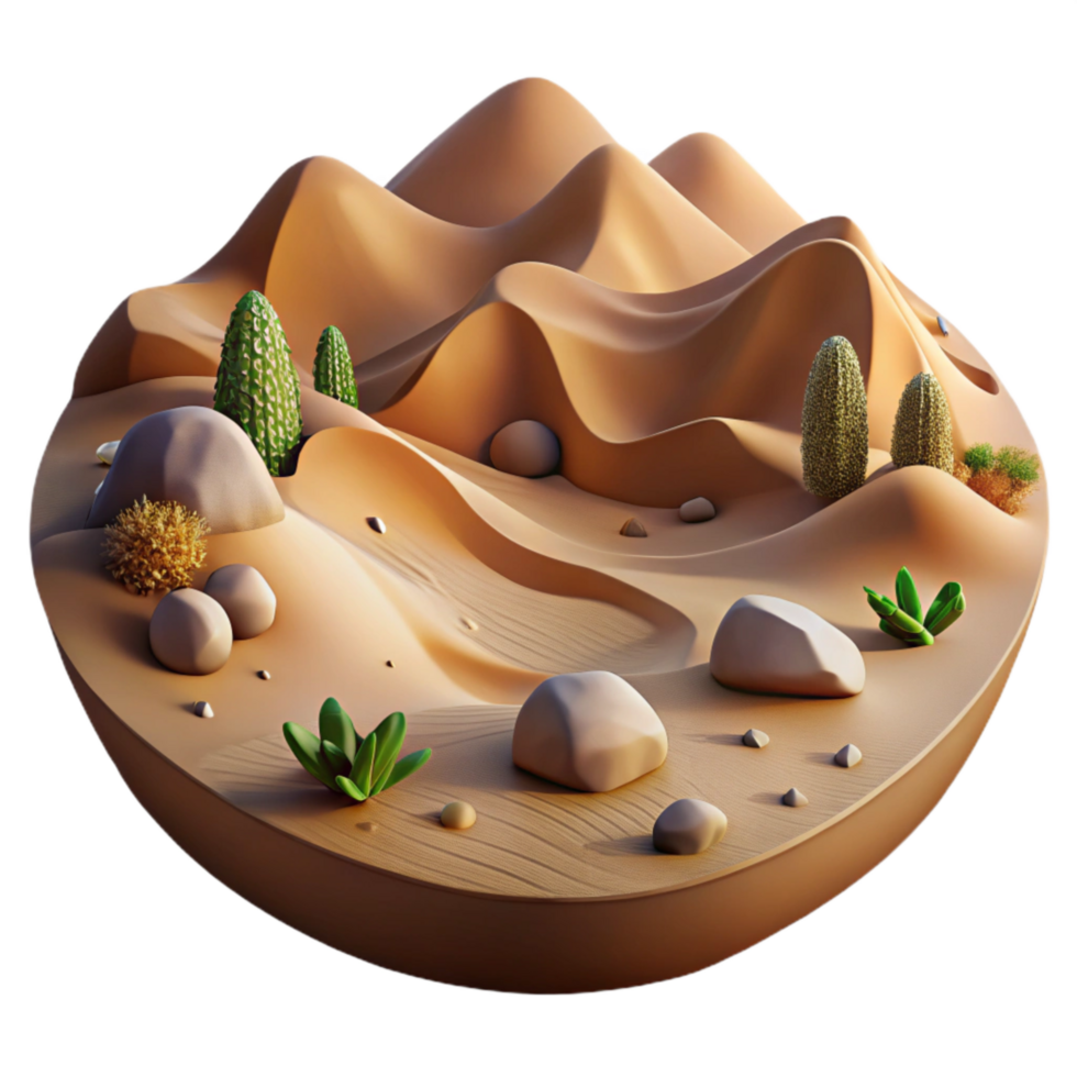 serene modern Desert Landscape Sand Dunes Arid Climate Cutout genuine png